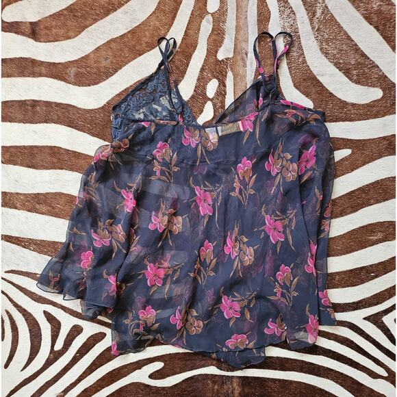 Victoria’s Secret Vintage VTG Gold Label Deadstock Floral Chemise Sheer sz L - Picture 3 of 4